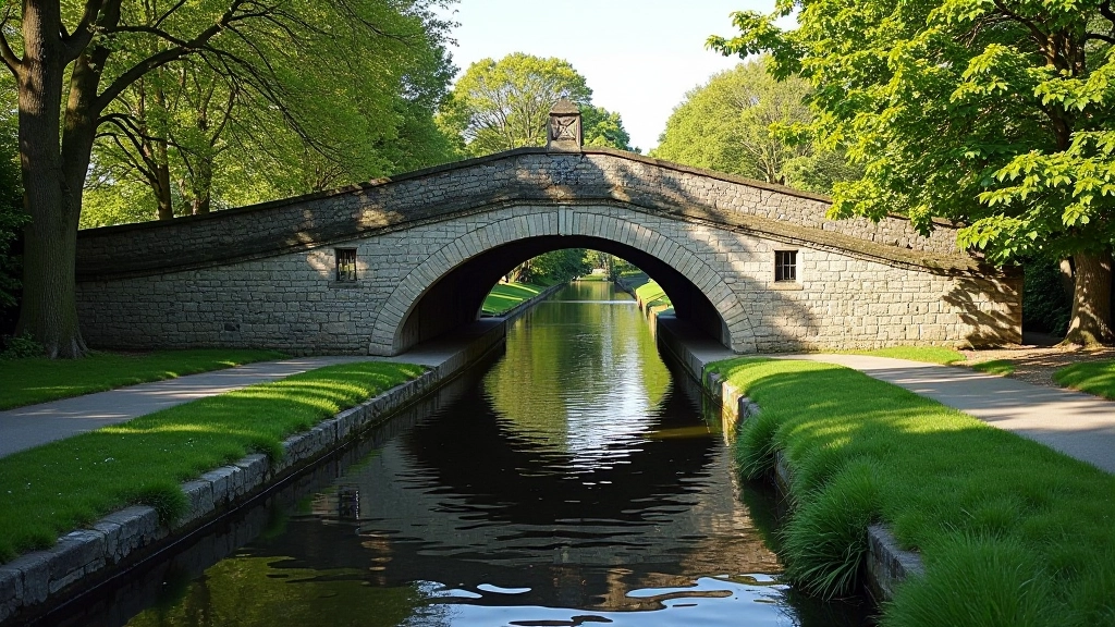 Stone bridge spanning Royal Canal