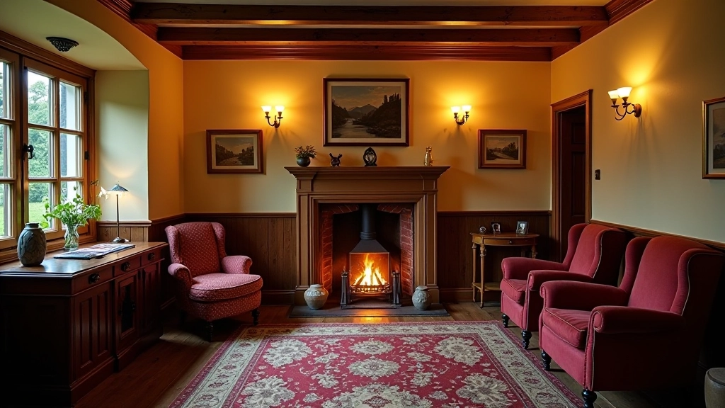 Historic photograph or artistic rendering of lock keeper cottage interior showing period furnishings and living conditions